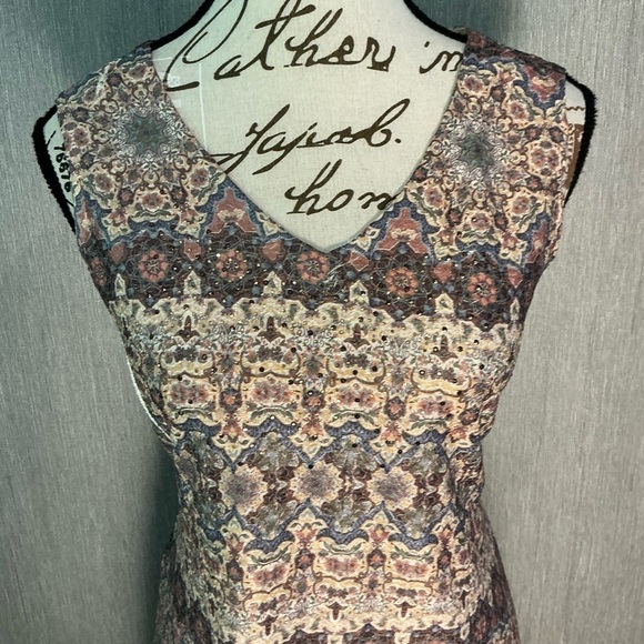 NWOT ONE WORLD Multicolor Midi Dress Size Medium - Picture 3 of 12